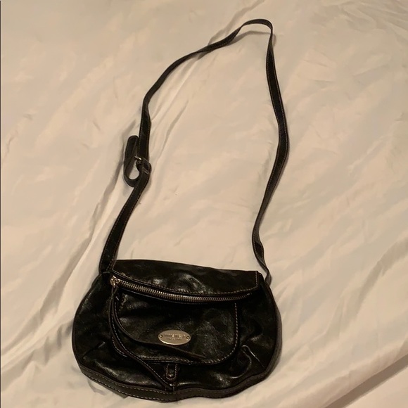 Black Leather Crossbody Purse - Picture 3 of 6